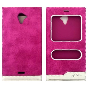 Nettech Casper Via E2 Uyumlu Pencereli Kapaklı Kılıf (Pembe) VR-1723