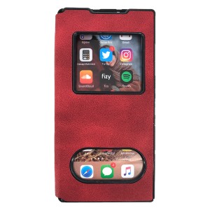 Nettech Samsung Galaxy S20 Uyumlu Pencereli Kapaklı Kılıf (Kırmızı) NT-89250