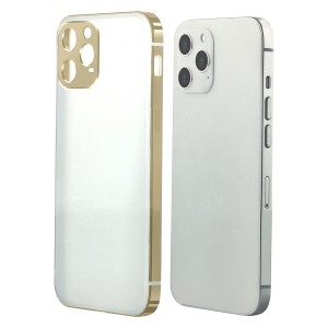 Coteetci Apple iPhone 12 Uyumlu Org Metal Kenarlık Seri Arka Koruma Kılıf (Gold) NT-89116