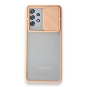 Nettech Samsung Galaxy A72 Uyumlu Buzlu Kızaklı Kamera Korumalı Arka Koruma Kılıf (Pembe) NT-89847