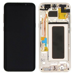 Teknonet Samsung Galaxy G955 S8 Plus Uyumlu Org Lcd+Dokunmatik+Çıtalı (Gold) VR-14010