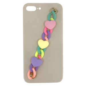 Nettech Apple iPhone 8 Plus Uyumlu Bilek Zincirli Arka Koruma Kılıf (Çeşitli Renk) NT-89916