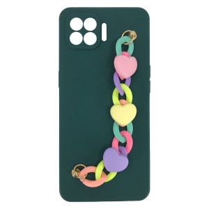 Nettech Oppo Reno 4 Lite Uyumlu Bilek Zincirli Arka Koruma Kılıf (Çeşitli Renk) NT-89914
