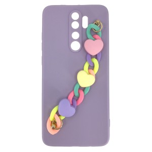 Nettech Xiaomi Redmi Note 8 Pro Uyumlu Bilek Zincirli Arka Koruma Kılıf (Çeşitli Renk) NT-89901