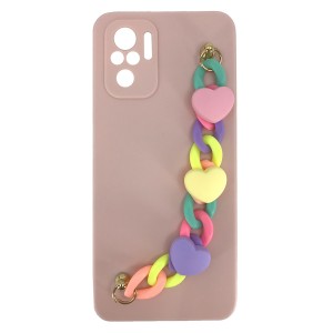 Nettech Xiaomi Redmi Note 10 Uyumlu Bilek Zincirli Arka Koruma Kılıf (Çeşitli Renk) NT-89903