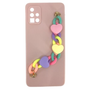 Nettech Samsung Galaxy A51 Uyumlu Bilek Zincirli Arka Koruma Kılıf (Çeşitli Renk) NT-89899