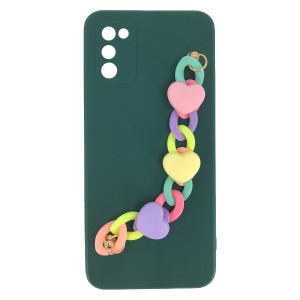 Nettech Samsung Galaxy A02S Uyumlu Bilek Zincirli Arka Koruma Kılıf (Çeşitli Renk) NT-89913