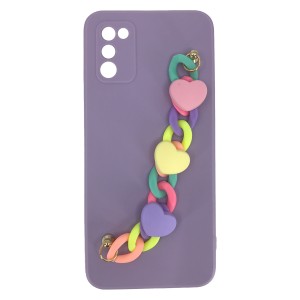 Nettech Samsung Galaxy A02S Uyumlu NT-89913 Bilek Zincirli Arka Koruma Kılıf (Çeşitli Renk) NT-89913