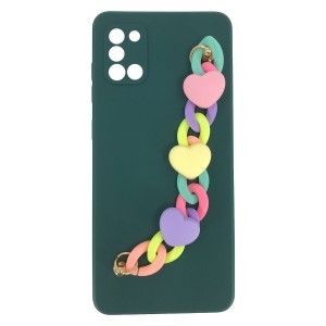 Nettech Samsung Galaxy A31 Uyumlu Bilek Zincirli Arka Koruma Kılıf (Çeşitli Renk) NT-89920