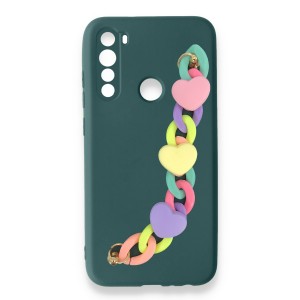 Nettech Xiaomi Redmi Note 8 Uyumlu Bilek Zincirli Arka Koruma Kılıf (Çeşitli Renk) NT-89907