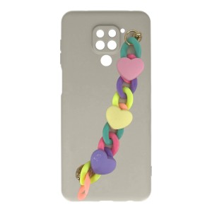Nettech Xiaomi Redmi Note 9 Uyumlu Bilek Zincirli Arka Koruma Kılıf (Çeşitli Renk) NT-89909