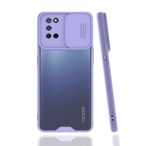 Nettech Oppo A92 Uyumlu Platin Kamera Kızaklı Arka Koruma Kılıf (Lila) NT-86863