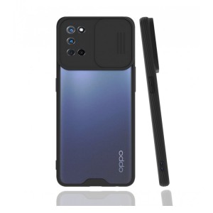 Nettech Oppo A92 Uyumlu Platin Kamera Kızaklı Arka Koruma Kılıf (Siyah) NT-86859