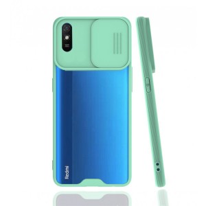 Nettech Xiaomi Redmi 9A Uyumlu Platin Kamera Kızaklı Arka Koruma Kılıf (Su Yeşili) NT-86828