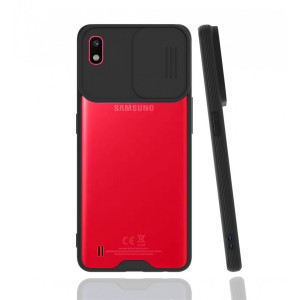 Nettech Samsung Galaxy A10 Uyumlu Platin Kamera Kızaklı Arka Koruma Kılıf (Siyah) NT-86747