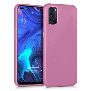 Nettech Oppo Reno 4 Uyumlu Nano Arka Koruma Kılıf (Pembe) NT-87564