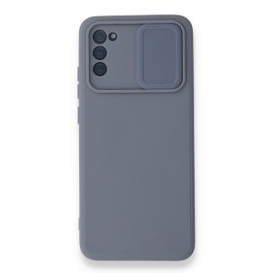 Nettech Samsung Galaxy A02S Uyumlu Kızaklı Kamera Korumalı Arka Koruma Kılıf (Gri) NT-87201