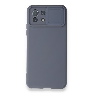 Nettech Xiaomi Mi 11 Lite Uyumlu Kızaklı Kamera Korumalı Arka Koruma Kılıf (Gri) NT-87190