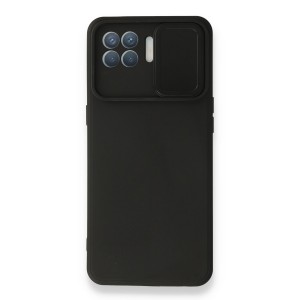 Nettech Oppo Reno 4 Lite Uyumlu Kızaklı Kamera Korumalı Arka Koruma Kılıf (Siyah) NT-87165