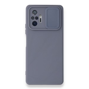 Nettech Xiaomi Redmi Note 10 Pro 4G Uyumlu Kızaklı Kamera Korumalı Arka Koruma Kılıf (Gri) NT-87163