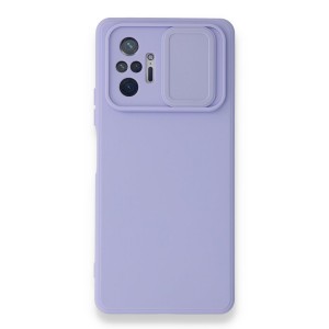 Nettech Xiaomi Redmi Note 10 Pro 4G Uyumlu Kızaklı Kamera Korumalı Arka Koruma Kılıf (Lila) NT-87162