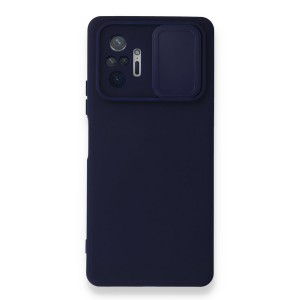 Nettech Xiaomi Redmi Note 10 Pro 4G Uyumlu Kızaklı Kamera Korumalı Arka Koruma Kılıf (Lacivert) NT-87160