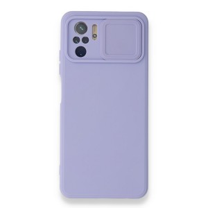 Nettech Xiaomi Redmi Note 10 Uyumlu Kızaklı Kamera Korumalı Arka Koruma Kılıf (Lila) NT-87158