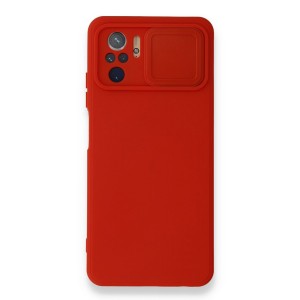 Nettech Xiaomi Redmi Note 10 Uyumlu Kızaklı Kamera Korumalı Arka Koruma Kılıf (Kırmızı) NT-87154