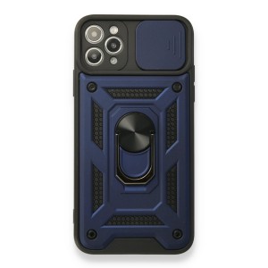 Nettech Apple iPhone 11 Pro Max Uyumlu Kızaklı Panzer Seri Arka Koruma Kılıf (Lacivert) NT-86162