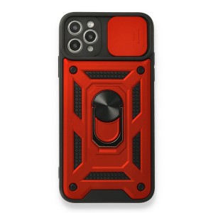 Nettech Apple iPhone 11 Pro Max Uyumlu Kızaklı Panzer Seri Arka Koruma Kılıf (Kırmızı) NT-86161