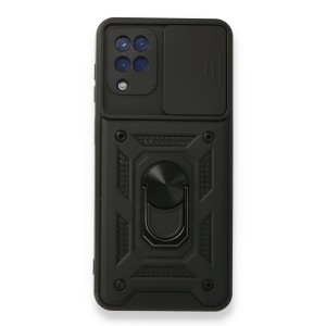 Nettech Huawei P40 Lite Uyumlu Kızaklı Panzer Seri Arka Koruma Kılıf (Siyah) NT-86231