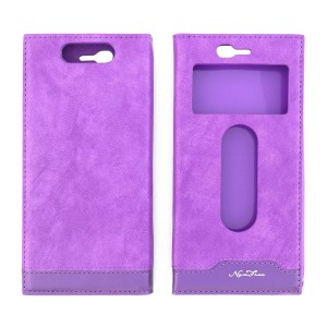 Nettech Turkcell T80 Uyumlu Pencereli Kapaklı Kılıf (Mor) VR-1911