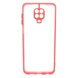 Nettech Xiaomi Redmi Note 9s Uyumlu Kontrast Renkli Tuş Seri Arka Koruma Kılıf (Kırmızı) NT-88771