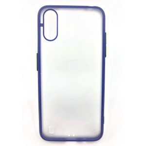 Nettech Samsung Galaxy A01 Uyumlu Kontrast Renkli Tuş Seri Arka Koruma Kılıf (Mavi) NT-88695