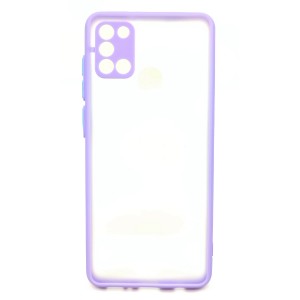 Nettech Samsung Galaxy A21S Uyumlu Kontrast Renkli Tuş Seri Arka Koruma Kılıf (Lila) NT-88691