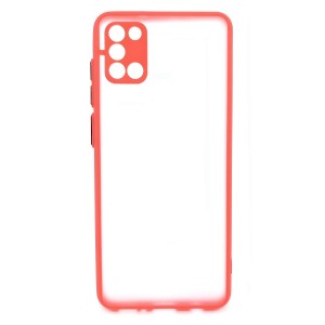 Nettech Samsung Galaxy A21S Uyumlu Kontrast Renkli Tuş Seri Arka Koruma Kılıf (Kırmızı) NT-88687