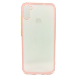Nettech Samsung Galaxy A11 Uyumlu Kontrast Renkli Tuş Seri Arka Koruma Kılıf (Pembe) NT-88683