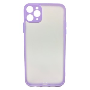 Nettech Apple iPhone 11 Pro Max Uyumlu Kontrast Renkli Tuş Seri Arka Koruma Kılıf (Lila) NT-88647