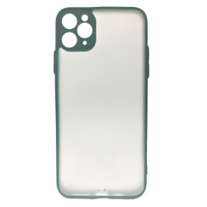 Nettech Apple iPhone 11 Pro Max Uyumlu Kontrast Renkli Tuş Seri Arka Koruma Kılıf (Yeşil) NT-88644