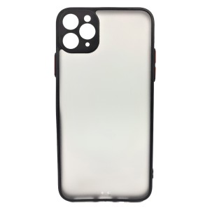 Nettech Apple iPhone 11 Pro Max Uyumlu Kontrast Renkli Tuş Seri Arka Koruma Kılıf (Siyah) NT-88642