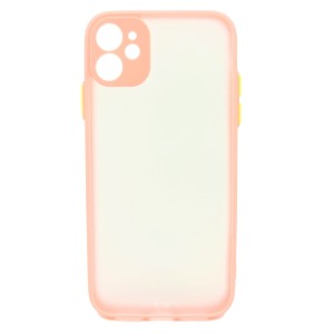 Nettech Apple iPhone 11 Uyumlu Kontrast Renkli Tuş Seri Arka Koruma Kılıf (Pembe) NT-88616