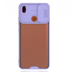 Nettech Samsung Galaxy A30 Uyumlu Platin Kamera Kızaklı Arka Koruma Kılıf (Lila) NT-86757