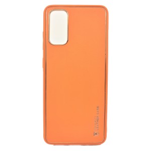 Nettech Samsung Galaxy S20 Uyumlu Coco Leather Seri Arka Koruma Kılıf (Turuncu) NT-87843
