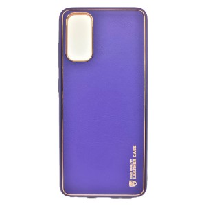 Nettech Samsung Galaxy S20 Uyumlu Coco Leather Seri Arka Koruma Kılıf (Mor) NT-87842