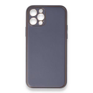 Nettech Apple iPhone 12 Pro Max Uyumlu Coco Leather Seri Arka Koruma Kılıf (Gri) NT-90446