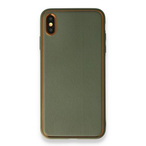 Nettech Apple iPhone X Uyumlu Coco Leather Seri Arka Koruma Kılıf (Yeşil) NT-90413