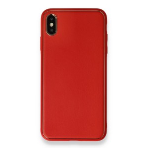 Nettech Apple iPhone X Uyumlu Coco Leather Seri Arka Koruma Kılıf (Kırmızı) NT-90408