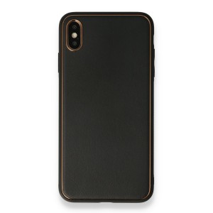 Nettech Apple iPhone X Uyumlu Coco Leather Seri Arka Koruma Kılıf (Siyah) NT-90407
