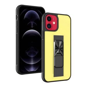 Nettech Apple iPhone 11 Uyumlu MicroCase Mıknatıs Yüzüklü Arka Koruma Kılıf (Sarı) NT-86920