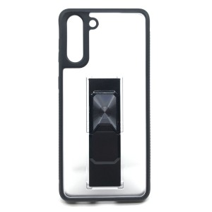 Nettech Samsung Galaxy S21 Plus Uyumlu MicroCase Mıknatıs Yüzüklü Arka Koruma Kılıf (Beyaz) NT-87036